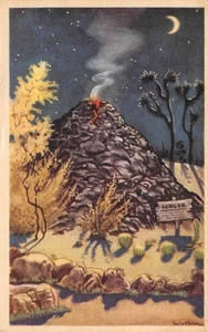 Volcano, Ghost Town Knott's Berry Place Buena Park, CA 1946 arte postal vintage - Imagen 1 de 1