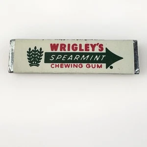 1 Vintage Kaugummi Verpackung voller Stick Wrigleys Spearmint SELTEN fette Buchstaben - Bild 1 von 2