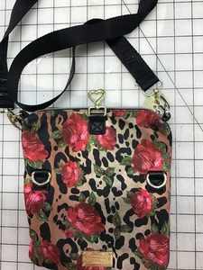 Betsy Johnson Leopard & Roses Handbag Crossbody Purse Bag Hobo - Picture 1 of 7