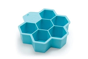 Bandeja hexagonal para cubitos de hielo de silicona, 6 cubitos grandes de panal - Imagen 1 de 7