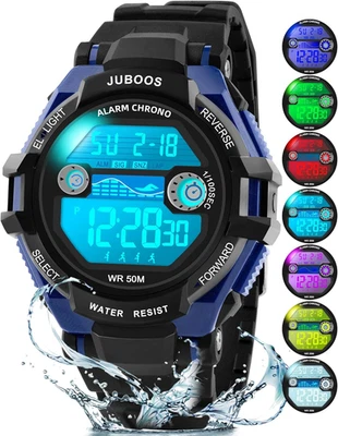 Juboos Reloj Digital Deportivo Para Niños,7 Colores Con Luz Led,Resistente Al Ag - Imagen 1 de 4