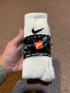 Calcetines Nike Swoosh blancos vintage años 90 talla 10 a 13 nuevos en paquete - Imagen 1 de 4
