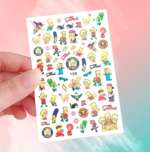 The Simpsons Cartoon Nail Art Sticker Decal Decoration Manicure Self Adhesive - Picture 1 of 1