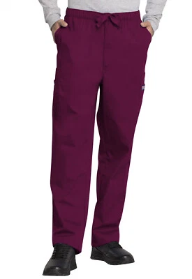 Pantalón Médico Cherokee Workwear Para Hombre Cordón Carga Alto 4000T GANAR Vino Foto 1 de 4