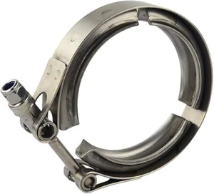 Abrazadera de banda en V de escape de acero inoxidable 304 de 2,5"" (sin bridas) - plateada - Imagen 1 de 5
