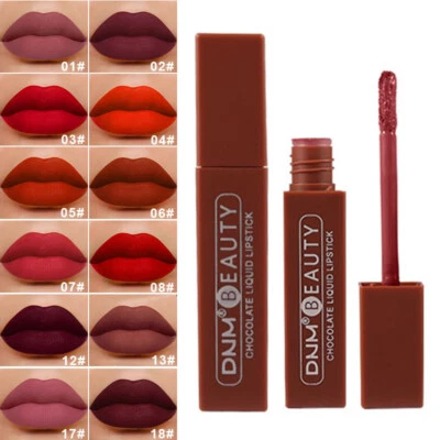 12 Shades Chocolate Lip Gloss Velvet Matte Liquid Lipstick Lasting Cosmetics   ~ - Image 1 of 4