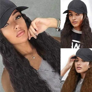 Girl Baseball Wig Hat Long Curly Hair Wigs Cap With Hair Connect Baseball Caps - Picture 1 of 14
