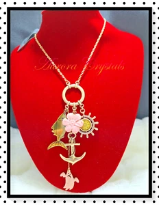 Great Necklace, Fish, Ghost, Flower, Ships Wheel Charms, Pilgrim , Danish Design - Picture 1 of 9
