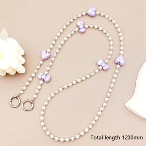 Bowknot Pearl Bead Long Phone Bracelet Chain For Samsung For IPhone Huawei - Zdjęcie 1 z 19