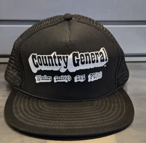 Vintage Country General Cap Snapback Trucker Hat Mesh Black One Size Unisex - Picture 1 of 8
