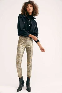 Free People Rio Printed Vegan Skinny Pants-S-$98 MSRP - Picture 1 of 3