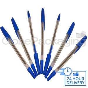 500 x QUALITÄT BLAU MITTLERE SPITZE KUGELKUGELSCHREIBER - 24 STUNDEN LED - Bild 1 von 5