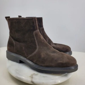 Nordstrom Waterproof Brown Suede Leather Men's Side Zip Chelsea Boots 9 - 9.5 - Picture 1 of 12