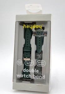 Correa de cuero sintético verde Heyday Apple Watch doble envolvente 38/40 mm elegante - Imagen 1 de 1