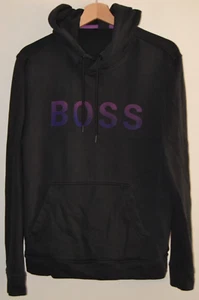 Mens Hugo Boss Wetry Black & Purple Spellout Hoodie Sweatshirt Size Large - Picture 1 of 5