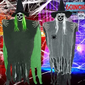 60'' Hanging Ghosts Halloween Decorations Outdoor Home Halloween Hanging Grim - Picture 1 of 7