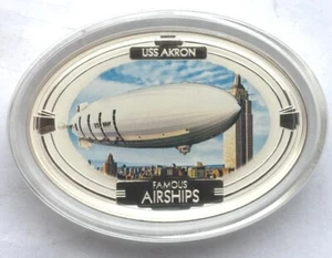 Fiji 2009 Airship "USS Akron" 2 Dollars 1oz Silver Coin,Proof - Picture 1 of 2