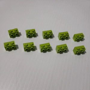 LEGO 1 x 2 Brick w Studs on 1 Side LIME GREEN (x10) 11211 NEW REPLACEMENT PARTS - Picture 1 of 8