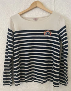 Cath Kidston Hello Sunshine Blue & Cream Stripe Long Sleeve Lightweight Jumper L - Picture 1 of 18