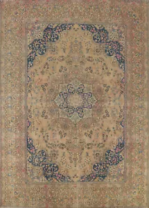Floral Mashaad Traditional Vintage Area Rug 10x13 Wool Handmade Room Size Rug - Picture 1 of 24