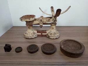 Antique Vintage Heavy J&J Siddons Ltd Weighing Scales W/Bromwich & Weights Avery - Picture 1 of 12