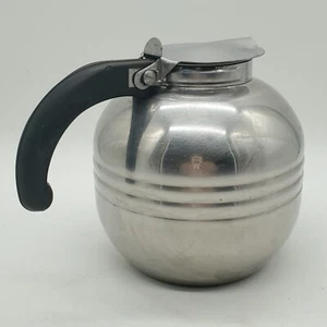 Vtg Nicro Stainless Steel Chicago IL Tea Kettle Coffee Pot Bakelite Handle - Picture 1 of 8
