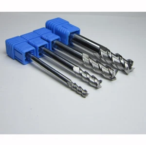 4 Stück 3 Flöten 4,6,8,10 mm extra langer Schaft 75 mm Hartmetall Schaftfräser für Aluminium - Bild 1 von 2