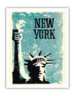 New York - Statue of Liberty - Vintage Travel Poster 1959