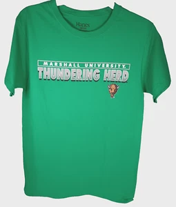 Camiseta verde Hanes Marshall University Thundering Herd talla pequeña con etiquetas - Imagen 1 de 5