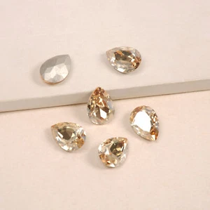 Sew On Teardrop Glass Crystal Rhinestones Crystal Fancy Stone Strass Craft Beads - Picture 1 of 38