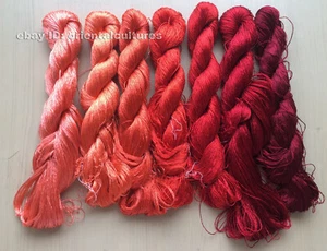 7bundle 100%real natural mulberry silk,hand-dyed su embroidery silk floss/thread - Picture 1 of 12