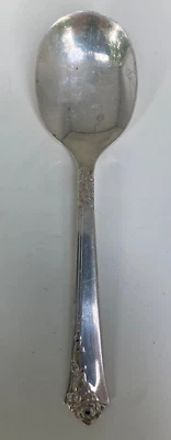 Oneida Heirloom纯银锦缎玫瑰实际上喂食勺子糖勺 — 第 1/4 张图片