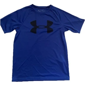 * T-shirt Under Armour Logo Blue Short Sleeve Dri-Fit Youth Sz L YL - Picture 1 of 9