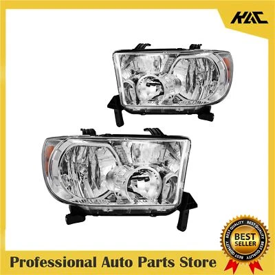 Conjunto de faros para Toyota Tundra 2007-2013 Sequoia 2008-2017 cromo ámbar Foto 1 de 4