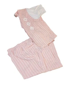 Conjunto de 2 pantalones de algodón Koret Francisca para mujer rosa blanco conchas marinas defectuosos - Imagen 1 de 13