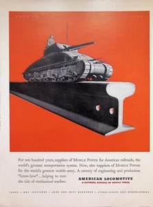 VINTAGE 1940s Print Ad ~ American Locomotive ~A National Arsenal of Mobile Power - Picture 1 of 1