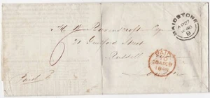 1848 MAIDSTONE PMK UNITED KENT SEGURO DE VIDA ANUALIDAD CHARLES HUGHES 6d > LONDRES - Imagen 1 de 3