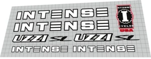1996 INTENSE UZZI WHITE VERSION DECAL SET - Picture 1 of 1