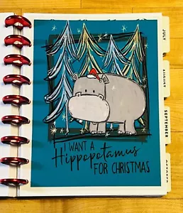 Hippopotamus for Christmas Holiday Winter Dashboard for use with HAPPY Planner- - Picture 1 of 3