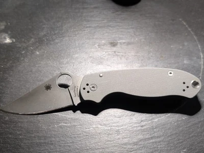 Spyderco Paramilitary 3 Maxamet Blade Gray G10 Handles PM3 C81GPDGY Factory 2nd - Image 1 of 4