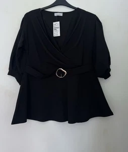 BNWT Quiz Black Top Size 16 - Picture 1 of 6