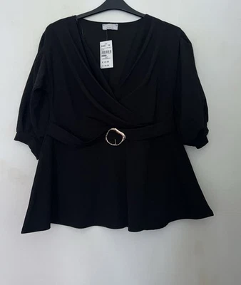 BNWT Quiz Black Top Size 16 - Image 1 of 4