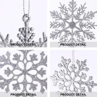  24 Pcs Decorazioni Per Albero Ciondolo Fiocco Di Neve Accessori Natale - Immagine 1 di 4