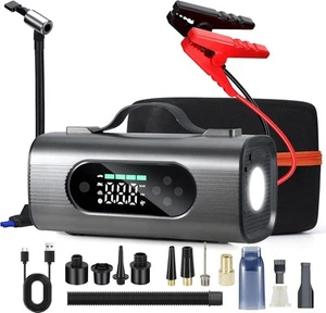 8-in-1 Car Battery Starter Jump Box with Air Compressor & Vacuum 150PSI - Bild 1 von 11