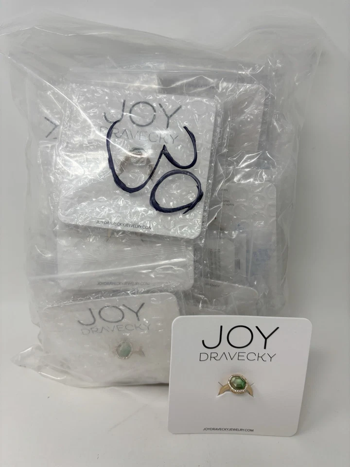 Joy Dravecky Chloe Ring Green Cubic Zirconia Gold Plated Universal Size Jewelry