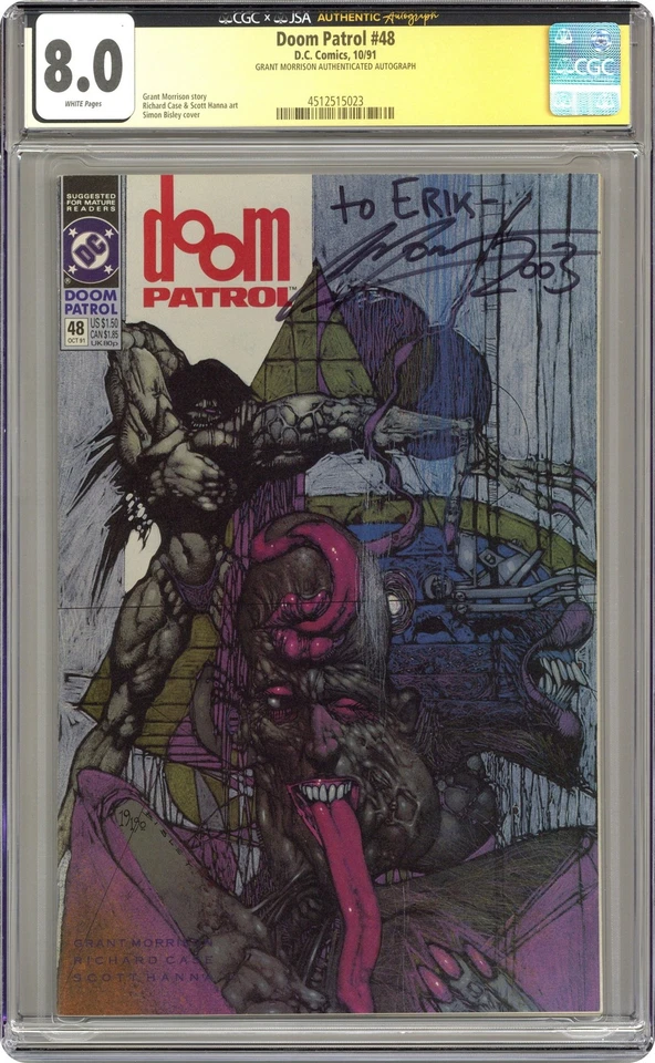 Doom Patrol #48 CGC 8.0 JSA Morrison 1991 4512515023 - Image 1 of 1