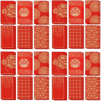 48 PIEZAS Sobres Rojos Año Nuevo Chino, Paquete de Dinero de la Suerte Año Nuevo Hong Bao... Foto 1 de 4