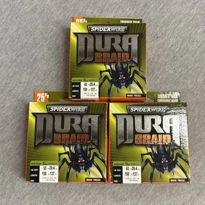 Trenza 65lb DuraBraid, 150yd | Línea de pesca 137m, verde musgo (lote de 3) Foto 1 de 3