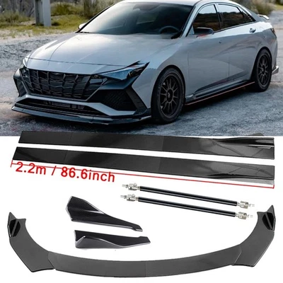 For Hyundai Elantra Carbon Fiber Front Bumper Lip Spoiler Body Kit Side Skirt Foto 1 de 4