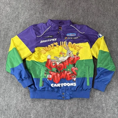 Looney Tunes Members Only Jacket Mens Medium Bugs Bunny Cartoon 90s Colorblock - Image 1 of 4